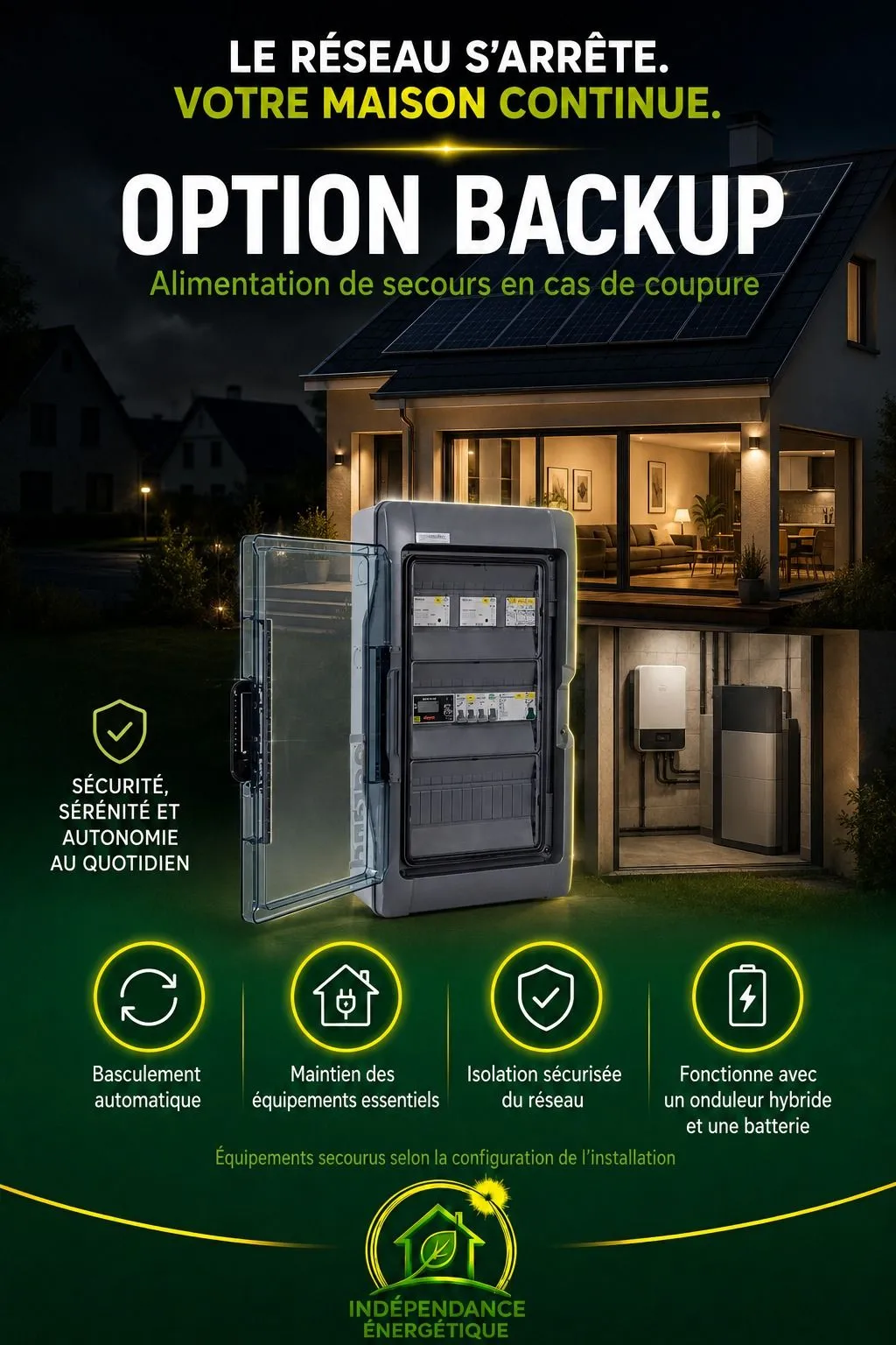 Fiche produit : option Backup