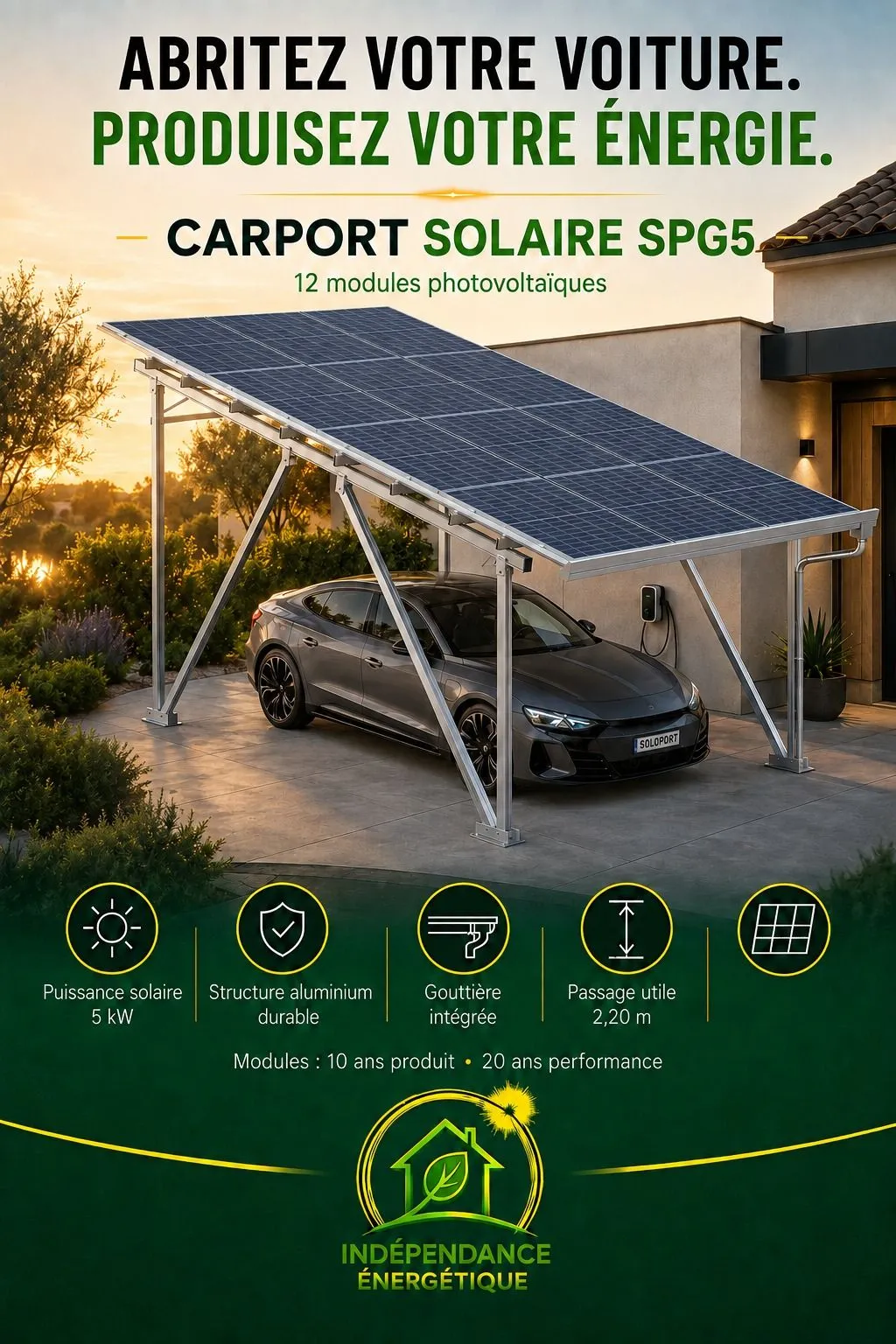 Fiche produit : carport solaire SPG5