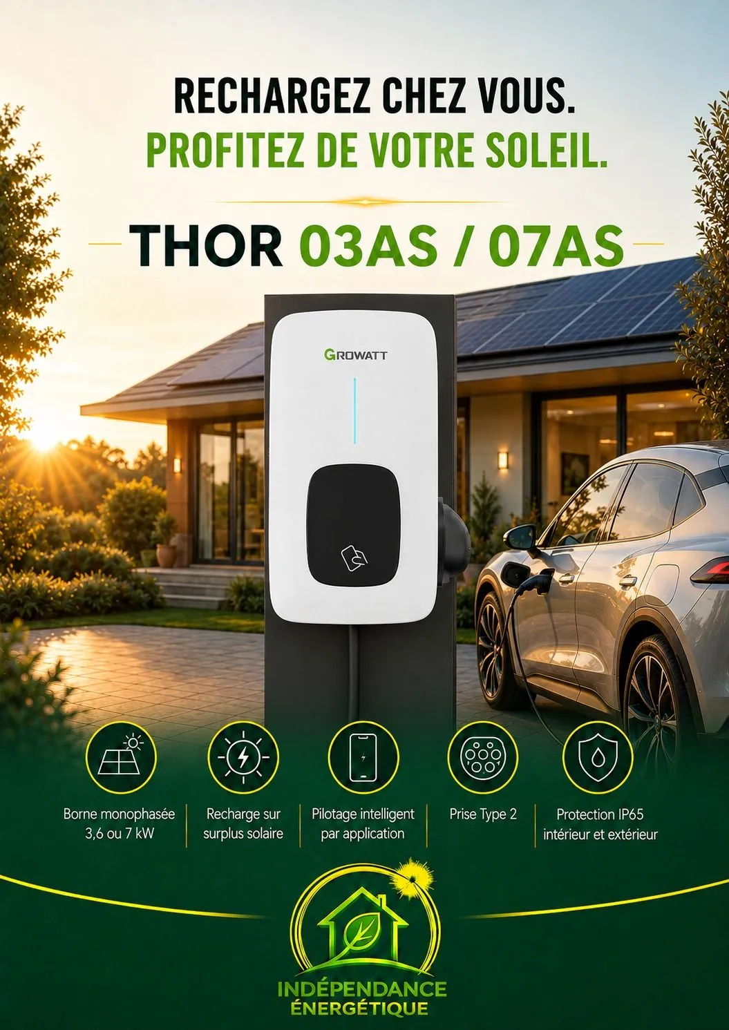 Fiche produit : borne Growatt THOR 03AS / 07AS