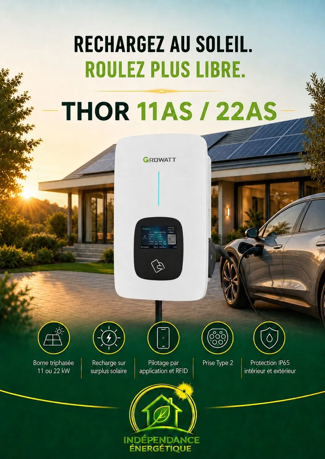 Fiche produit : borne Growatt THOR 11AS / 22AS